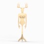 Wooden Female Body Form on Stand Deer Head