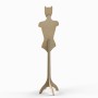 Wooden Female Body Form on Stand Cat Head no arms