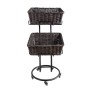 Rectangular Slant-Sided Polywicker Basket Stand