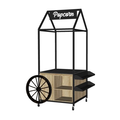 Metal and Timber Display Unit Popcorn Cart