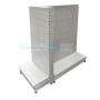 Low Base Double Sided Pegboard Gondola White