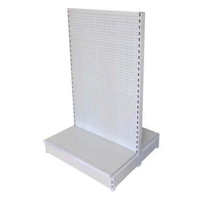 Low Base Double Sided Pegboard Gondola White