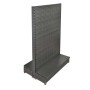 Low Base Double Sided Pegboard Gondola Black/Hammertone