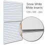 Slatwall Panel Snow White with White inserts 1200x1200 PAIR