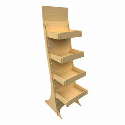 Wooden Shelving Display 4 Tier ROO