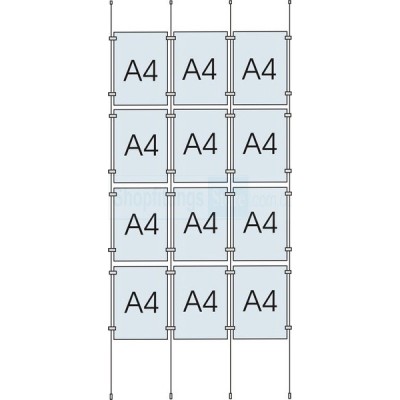 Cable Display Kit 12x A4 Sign Holder Portrait