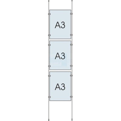 Cable Display Kit 3x A3 Sign Holder Portrait