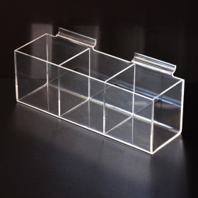 Slatwall Acrylic display 3 bins