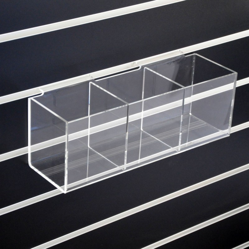 Slatwall Acrylic display 3 bins