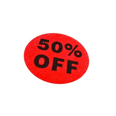 "50% Off"  Sale Stickers - 500pcs/roll 