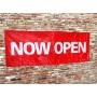 "NOW OPEN" PVC Banner (incl. rope)