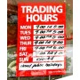 "TRADING HOURS" Sign - A5