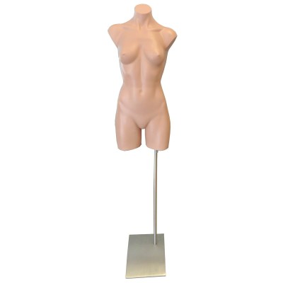 Female Plastic Torso with Base Black