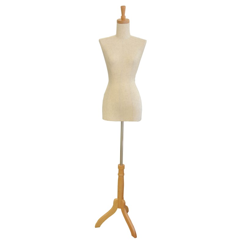 Female Fabric Torso with Wooden Base