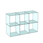 Cube 6 Glass Display 3 wide x 2 high