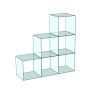 Cube 6 Stepped Glass Display