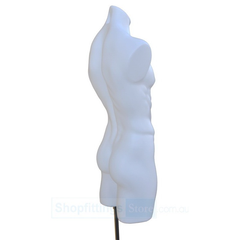 Male Plastic Torso with Base White