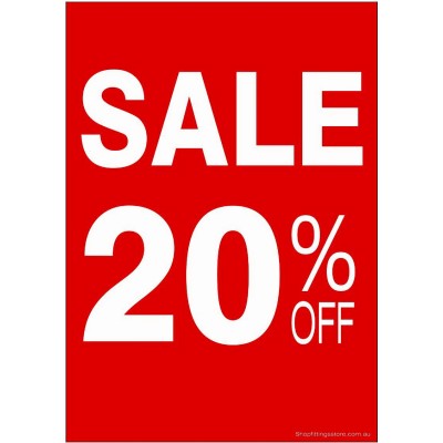 "SALE 20% OFF" - Sign Cards - 5 Pack 