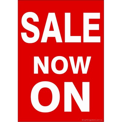 "SALE NOW ON"  - Sign Cards A4 - 5 Pack 