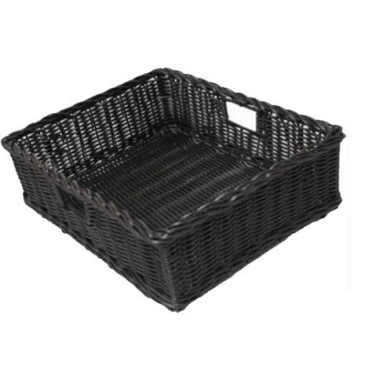 Grocery Display Rectangular Wicker Basket with Handles