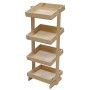 4 Tier Wooden Grocery Display Stand