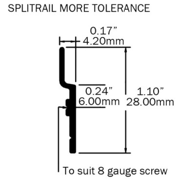 Split Rail Batten 2400mm Aluminium