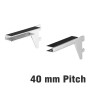 Slimline Glass Shelf Bracket 40mm pitch pair