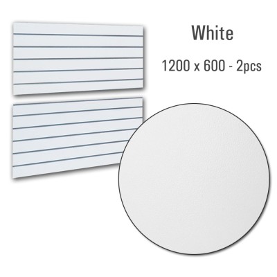 Slat Panel1200x600 White, PAIR