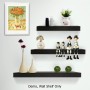 3 Piece Floating Honeycomb Board Wall Shelves - Black