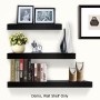 3 Piece Floating Honeycomb Board Wall Shelves - Black