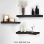 3 Piece Floating Honeycomb Board Wall Shelves - Black