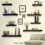 3 Piece Floating Honeycomb Board Wall Shelves - Black