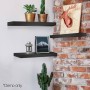 3 Piece Floating Honeycomb Board Wall Shelves - Black