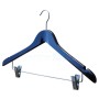 Adult Wood Shirt Hanger with Clips Black