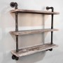 DIY Industrial Pipe Timber Shelves 3 levels Wide