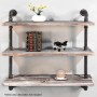 DIY Industrial Pipe Timber Shelves 3 levels Wide