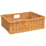 Grocery Display Rectangular Wicker Basket with Handles