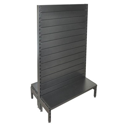 Double Sided Metal Slatwall Gondola Black/Hammertone