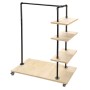 MARIO Clothes Rack with Shelves Type C -  Black