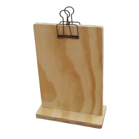 Wooden Sign Holder with Binder Clip, Menu Board, Indonesia