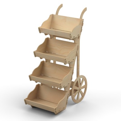 Timber Display Stand TROLLEY