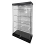 Frameless Glass Showcase Display Black With 3 LED down lights